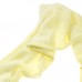 Sunlit Yellow Cotton knitted Throw with flowered trimmed fabric fringes